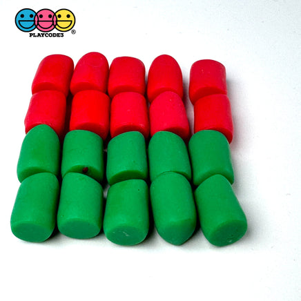 Christmas Fake Marshmallow Desserts Bakes Green Red Holiday Cabochons Decoden Charm 20 Pcs