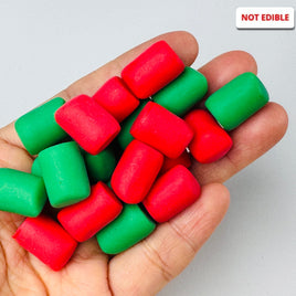 Christmas Fake Marshmallow Desserts Bakes Green Red Holiday Cabochons Decoden Charm 20 Pcs