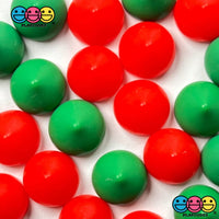 Christmas Faux Chocolate Chips Colors Red Green Fake Food Realistic Charm Cabochons 24 Pcs