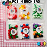 Christmas Faux Chocolate Chips Colors Red Green Fake Food Realistic Charm Cabochons 24 Pcs