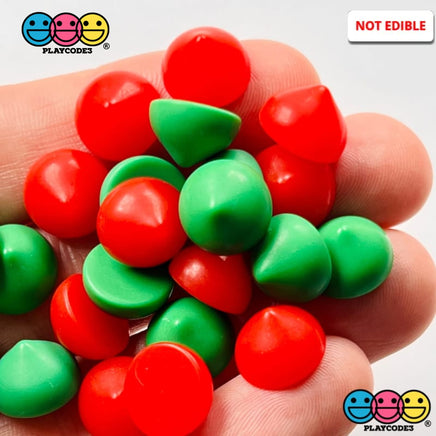 Christmas Faux Chocolate Chips Colors Red Green Fake Food Realistic Charm Cabochons 24 Pcs