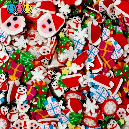 Christmas Gift Happy Holiday Snowman Tree Santa Clause Snow Flake Fake Clay Sprinkles Decoden Fimo
