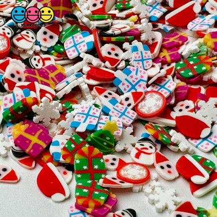 Christmas Gift Happy Holiday Snowman Tree Santa Clause Snow Flake Fake Clay Sprinkles Decoden Fimo