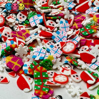 Christmas Gift Happy Holiday Snowman Tree Santa Clause Snow Flake Fake Clay Sprinkles Decoden Fimo