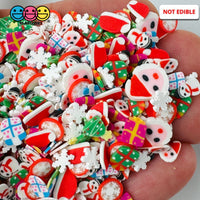 Christmas Gift Happy Holiday Snowman Tree Santa Clause Snow Flake Fake Clay Sprinkles Decoden Fimo