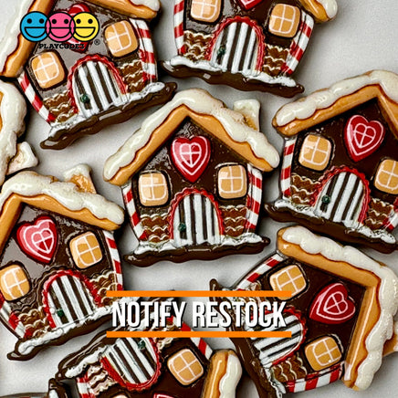 Christmas Gingerbread House Cute Flatback Cabochons Decoden Charm 10 Pcs Playcode3 Llc