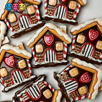 Christmas Gingerbread House Cute Flatback Cabochons Decoden Charm 10 Pcs Playcode3 Llc