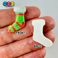 Christmas Glitter Stocking Red Green Gift Flatback Cabochons Decoden Charm 10 Pcs Playcode3 Llc