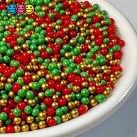 Christmas Gold Mix Nonpareil Glass 1.9Mm Beads Caviar Faux Sprinkles Decoden Bead