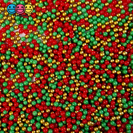 Christmas Gold Mix Nonpareil Glass 1.9Mm Beads Caviar Faux Sprinkles Decoden Bead