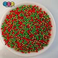 Christmas Gold Mix Nonpareil Glass 1.9Mm Beads Caviar Faux Sprinkles Decoden Bead