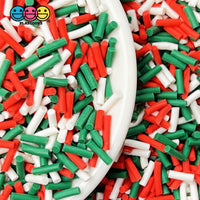 Christmas Green Red White Fake Sprinkles Holiday Decoden Jimmies Sprinkle