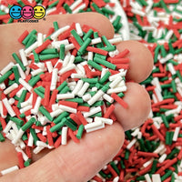 Christmas Green Red White Fake Sprinkles Holiday Decoden Jimmies Sprinkle