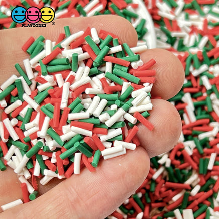 Christmas Green Red White Fake Sprinkles Holiday Decoden Jimmies Sprinkle