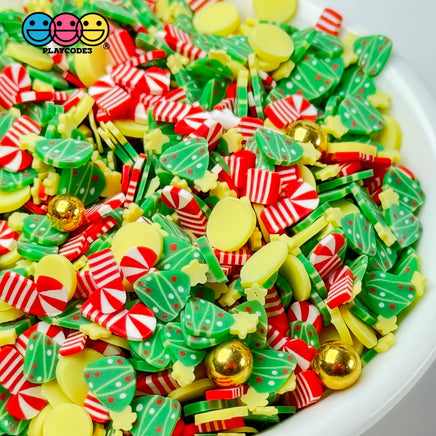 Christmas Holiday Candy Cane Gold Beads Tree Fake Clay Sprinkles Decoden Fimo Jimmies Playcode3 Llc
