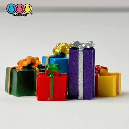 Christmas Holiday Gift Boxes 10Pcs. 5 Types Red Yellow Green Blue Purple Cabochons Decoden Charm 10