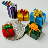 Christmas Holiday Gift Boxes 10Pcs. 5 Types Red Yellow Green Blue Purple Cabochons Decoden Charm 10