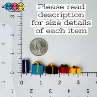 Christmas Holiday Gift Boxes 10Pcs. 5 Types Red Yellow Green Blue Purple Cabochons Decoden Charm 10