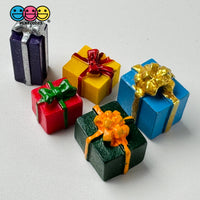 Christmas Holiday Gift Boxes 10Pcs. 5 Types Red Yellow Green Blue Purple Cabochons Decoden Charm 10