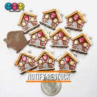 Christmas Holiday Gingerbread House Brown Flatback Cabochons Decoden Charm 10 pcs PLAYCODE3 LLC Charm