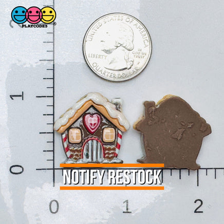 Christmas Holiday Gingerbread House Brown Flatback Cabochons Decoden Charm 10 pcs PLAYCODE3 LLC Charm
