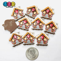 Christmas Holiday Gingerbread House Brown Flatback Cabochons Decoden Charm 10 pcs PLAYCODE3 LLC Charm