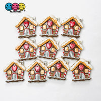 Christmas Holiday Gingerbread House Brown Flatback Cabochons Decoden Charm 10 pcs PLAYCODE3 LLC Charm