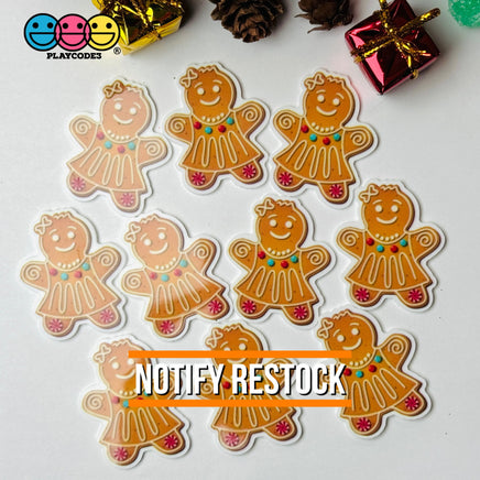 Christmas Holiday Gingerbread Man Woman Cookie Planner Decoden Planars Cabochons Party Favor 8/10