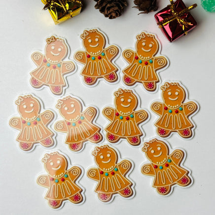Christmas Holiday Gingerbread Man Woman Cookie Planner Decoden Planars Cabochons Party Favor 8/10