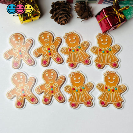 Christmas Holiday Gingerbread Man Woman Cookie Planner Decoden Planars Cabochons Party Favor 8/10