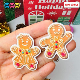 Christmas Holiday Gingerbread Man Woman Cookie Planner Decoden Planars Cabochons Party Favor 8/10