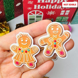 Christmas Holiday Gingerbread Man Woman Cookie Planner Decoden Planars Cabochons Party Favor 8/10