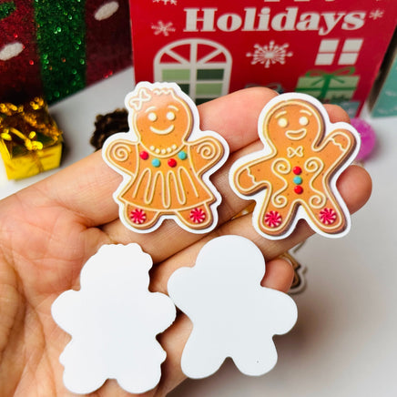 Christmas Holiday Gingerbread Man Woman Cookie Planner Decoden Planars Cabochons Party Favor 8/10