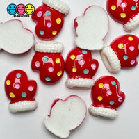 Christmas Holiday Mittens Winter Flatback Cabochons Decoden Charm 10 Pcs Playcode3 Llc