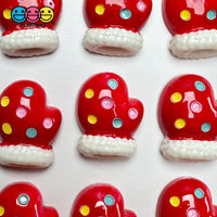 Christmas Holiday Mittens Winter Flatback Cabochons Decoden Charm 10 Pcs Playcode3 Llc