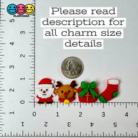 Christmas Holiday Santa Gift Tree Snowflake Wreath Snowman Reindeer Mitten Sock Flatback Cabochons