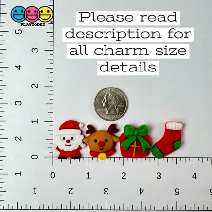 Christmas Holiday Santa Gift Tree Snowflake Wreath Snowman Reindeer Mitten Sock Flatback Cabochons