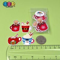 Christmas Hot Coca Mugs Theme Kawaii Planar Flatback Cabochon Planars