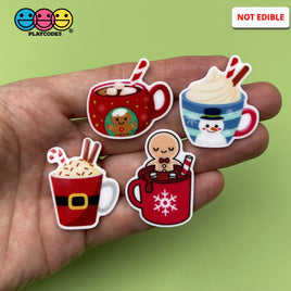 Christmas Hot Coca Mugs Theme Planar Flatback Cabochon Planars