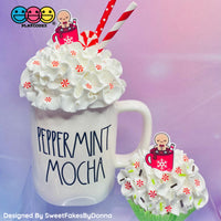 Christmas Hot Coca Mugs Theme Planar Flatback Cabochon Planars