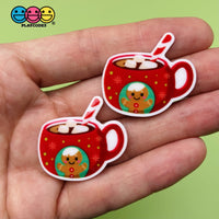 Christmas Hot Coca Mugs Theme Planar Flatback Cabochon Planars
