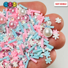 Christmas Let It Snow Pink Pearl Beads Fake Clay Sprinkles Decoden Fimo Jimmies Playcode3 Llc 10