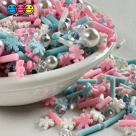 Christmas Let It Snow Pink Pearl Beads Fake Clay Sprinkles Decoden Fimo Jimmies Playcode3 Llc