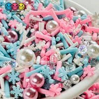 Christmas Let It Snow Pink Pearl Beads Fake Clay Sprinkles Decoden Fimo Jimmies Playcode3 Llc