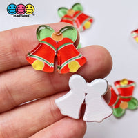 Christmas Mini Planars Gingerbread Man Santa Candy Cane Snowman Cabochons Party Favor 10Pcs
