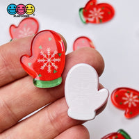 Christmas Mini Planars Gingerbread Man Santa Candy Cane Snowman Cabochons Party Favor 10Pcs