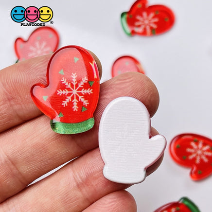 Christmas Mini Planars Gingerbread Man Santa Candy Cane Snowman Cabochons Party Favor 10Pcs