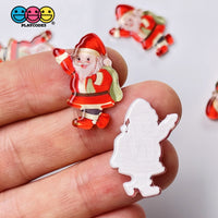 Christmas Mini Planars Gingerbread Man Santa Candy Cane Snowman Cabochons Party Favor 10Pcs