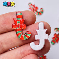 Christmas Mini Planars Gingerbread Man Santa Candy Cane Snowman Cabochons Party Favor 10Pcs