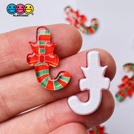 Christmas Mini Planars Gingerbread Man Santa Candy Cane Snowman Cabochons Party Favor 10Pcs